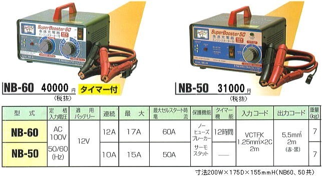 ニチドウ 急速充電器 スーパーブースター NB-50 日動工業 tora(333