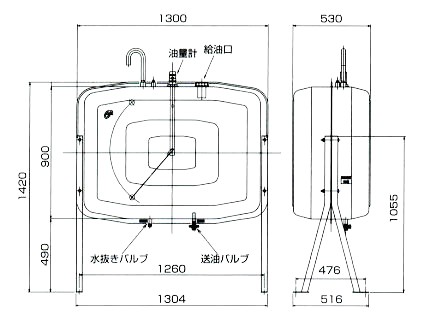 オーティマット製　油タンク　OT-490S(H)用　脚セット（中古品） 500リットル、業務用や戸建てセントラルシステムなど、使用量が多い