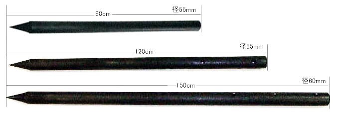 9本セット特価 ロープ穴有り) 樹脂製杭 PC万能杭 径80mm×長さ180cm φ80