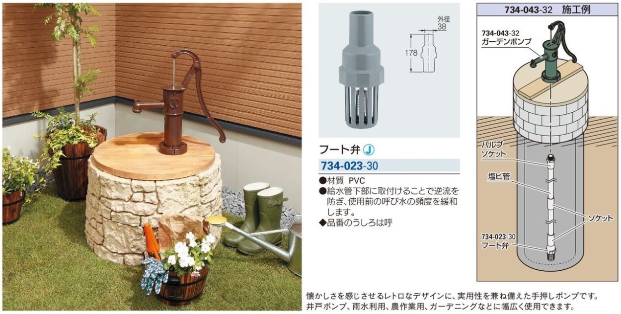 カクダイ ガーデンポンプ 手押しポンプ 打込式 734-031-32 syeiの説明