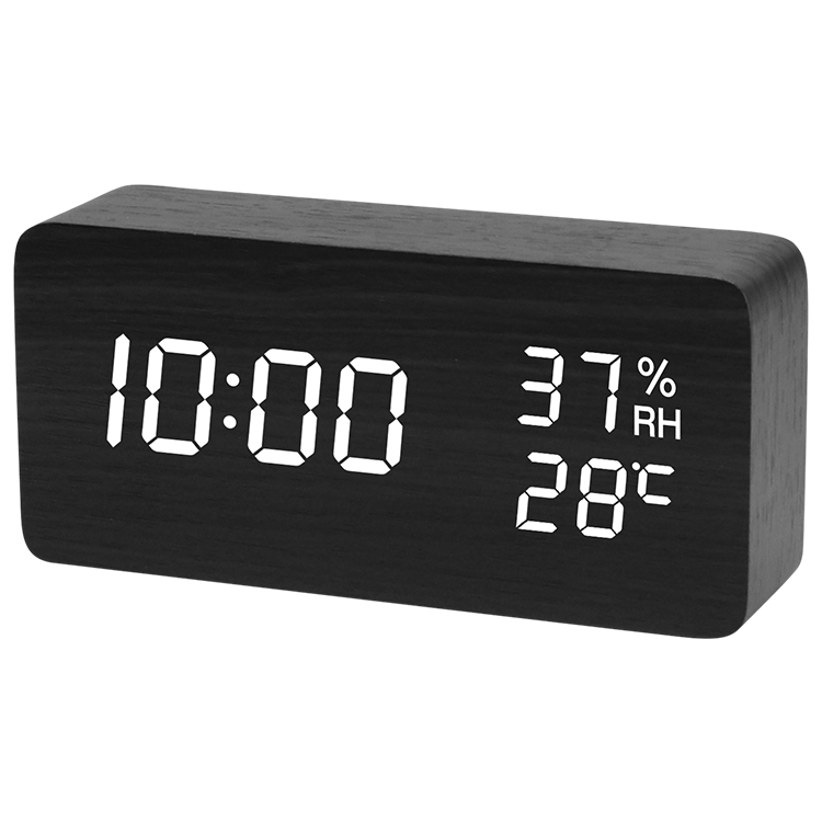 置き時計 目覚まし時計 デジタル USB充電式 おしゃれ LED表示 クロック 置時計 大音量 内蔵バッテリー 温度計 カレンダー アラーム 木製 卓上 音感センサー |  | 03