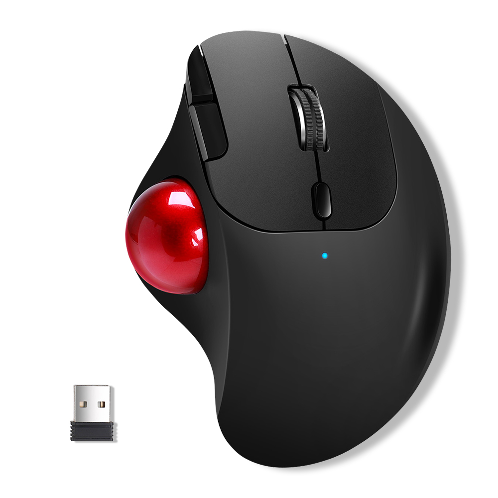 トラックボール ワイヤレスマウス 3台同時接続 Bluetooth+2.4GHz ボール ダブルモード 瞬時接続 トラックボールマウス 親指 無線マウス 静音 高精度 |  | 01