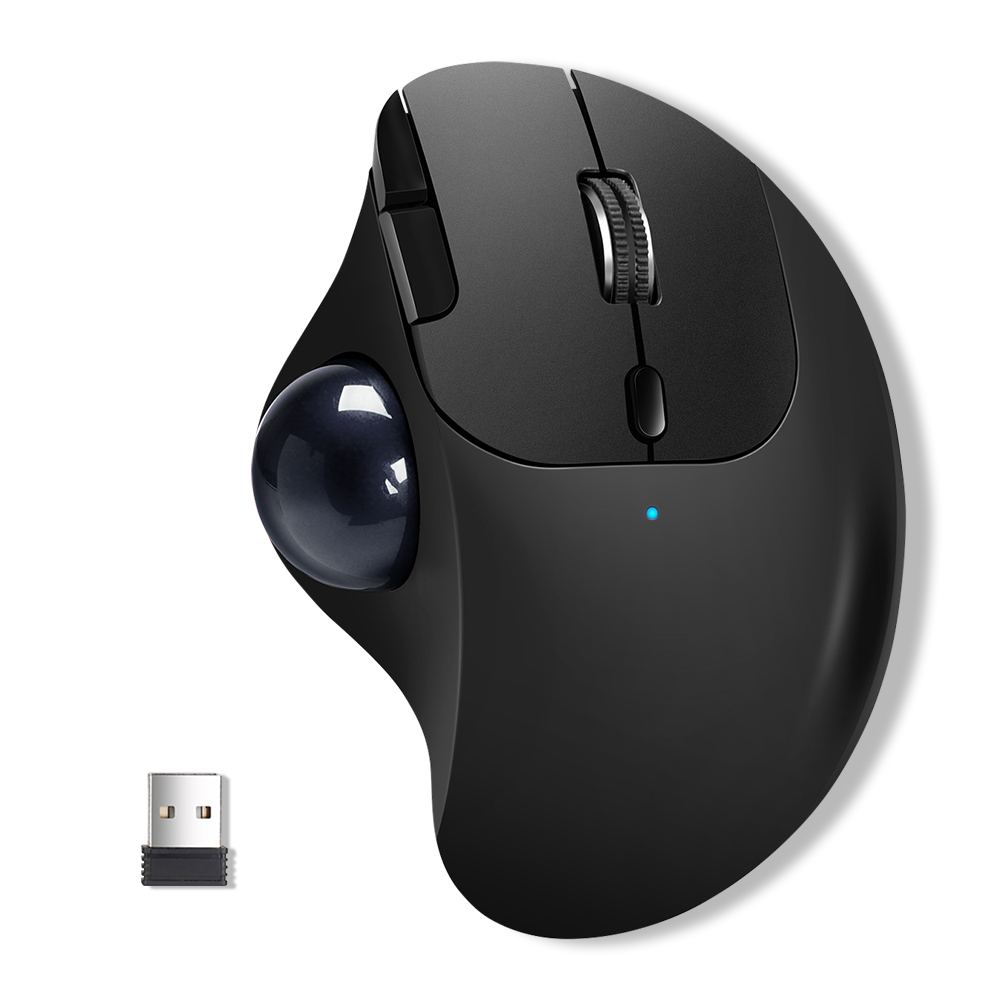 トラックボール ワイヤレスマウス 3台同時接続 Bluetooth+2.4GHz ボール ダブルモード 瞬時接続 トラックボールマウス 親指 無線マウス 静音 高精度 |  | 02