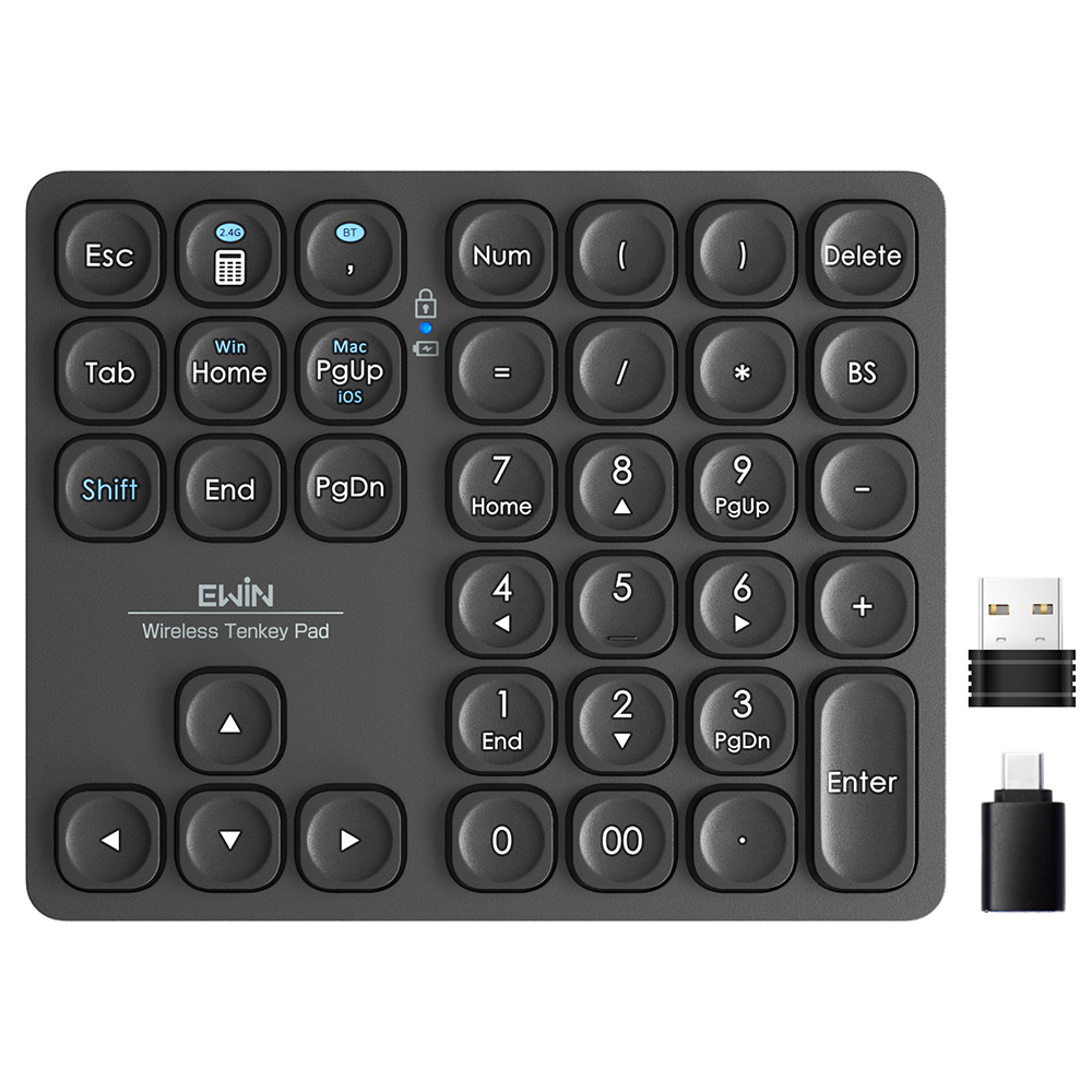 【Bluetooth+2.4GHz】テンキー ワイヤレス 無線 テンキー 電卓 36キー 数字キーボード Bluetooth テンキーボード ワイヤレス テンキーパッド numlock連動 会計 |  | 03