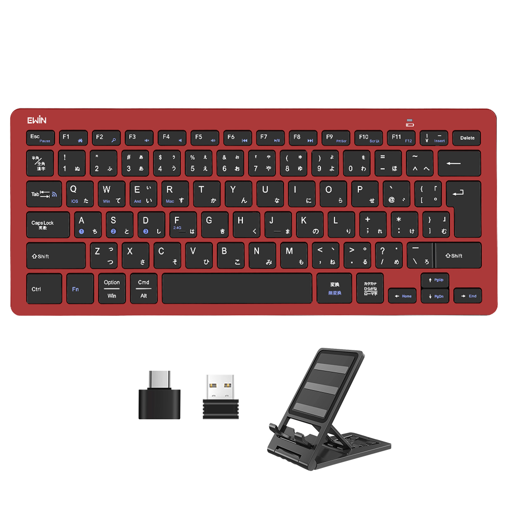 Bluetooth キーボード ワイヤレス キーボード 2.4GHz キーボード 日本語配列 Type-C変換アダプター付 無線 Windows Mac iOS Android対応 |  | 03