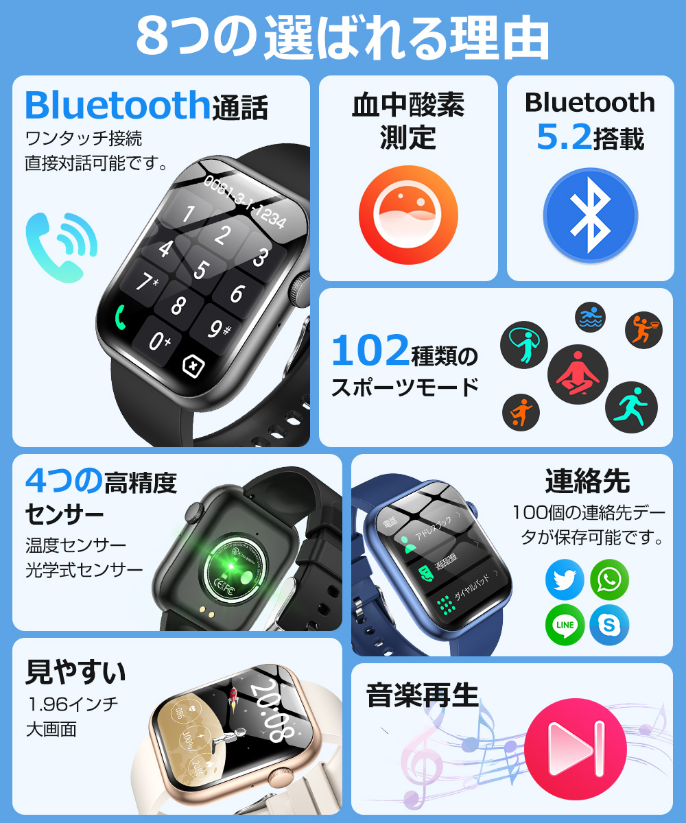 スマートウォッチ bluetooth通話