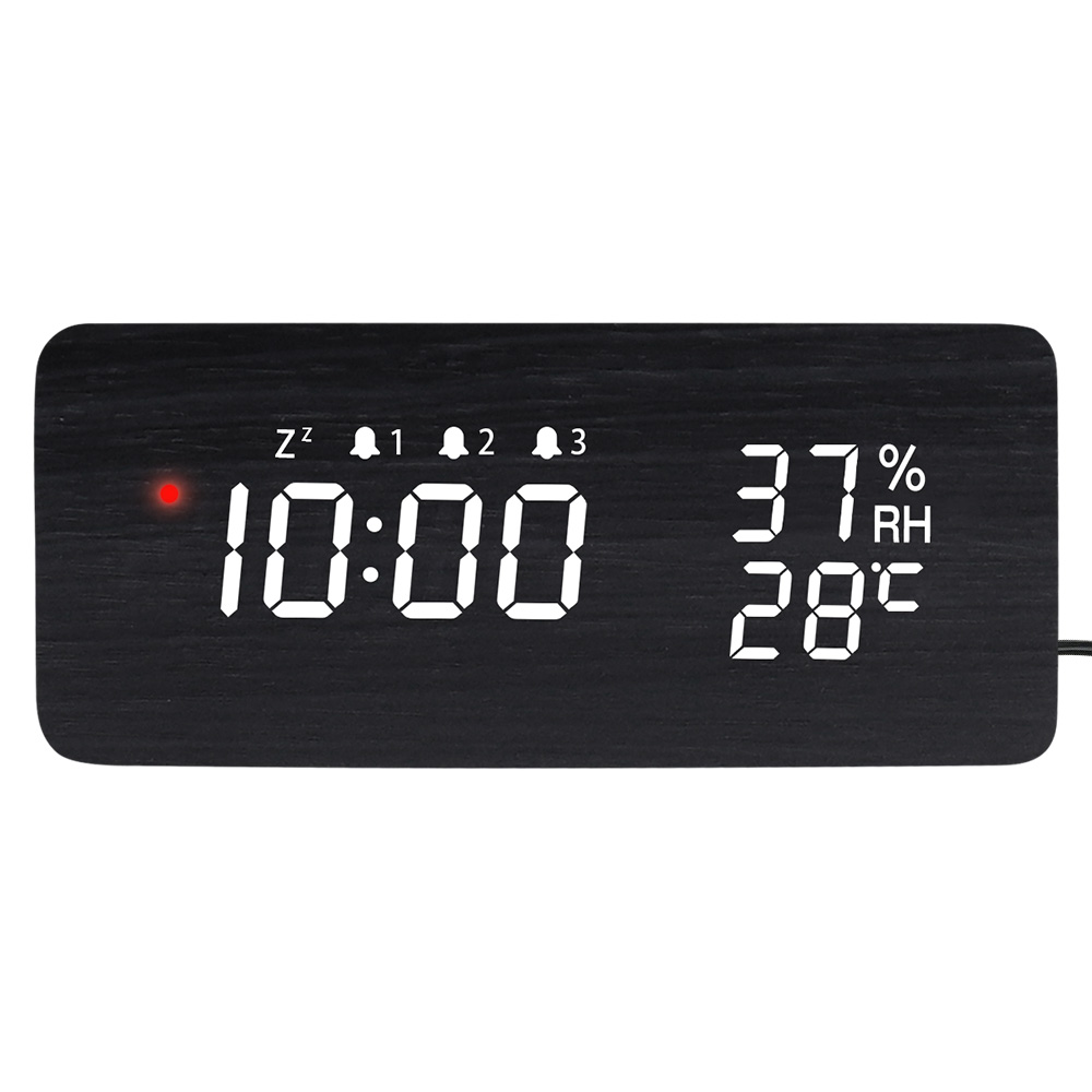 電波時計 デジタル 置き時計 湿度計 温度計 目覚まし時計 木目調 おしゃれ LED表示 クロック 大音量 カレンダー アラーム 木製 ウッド 卓上 音量調節 明るさ調節 |  | 03