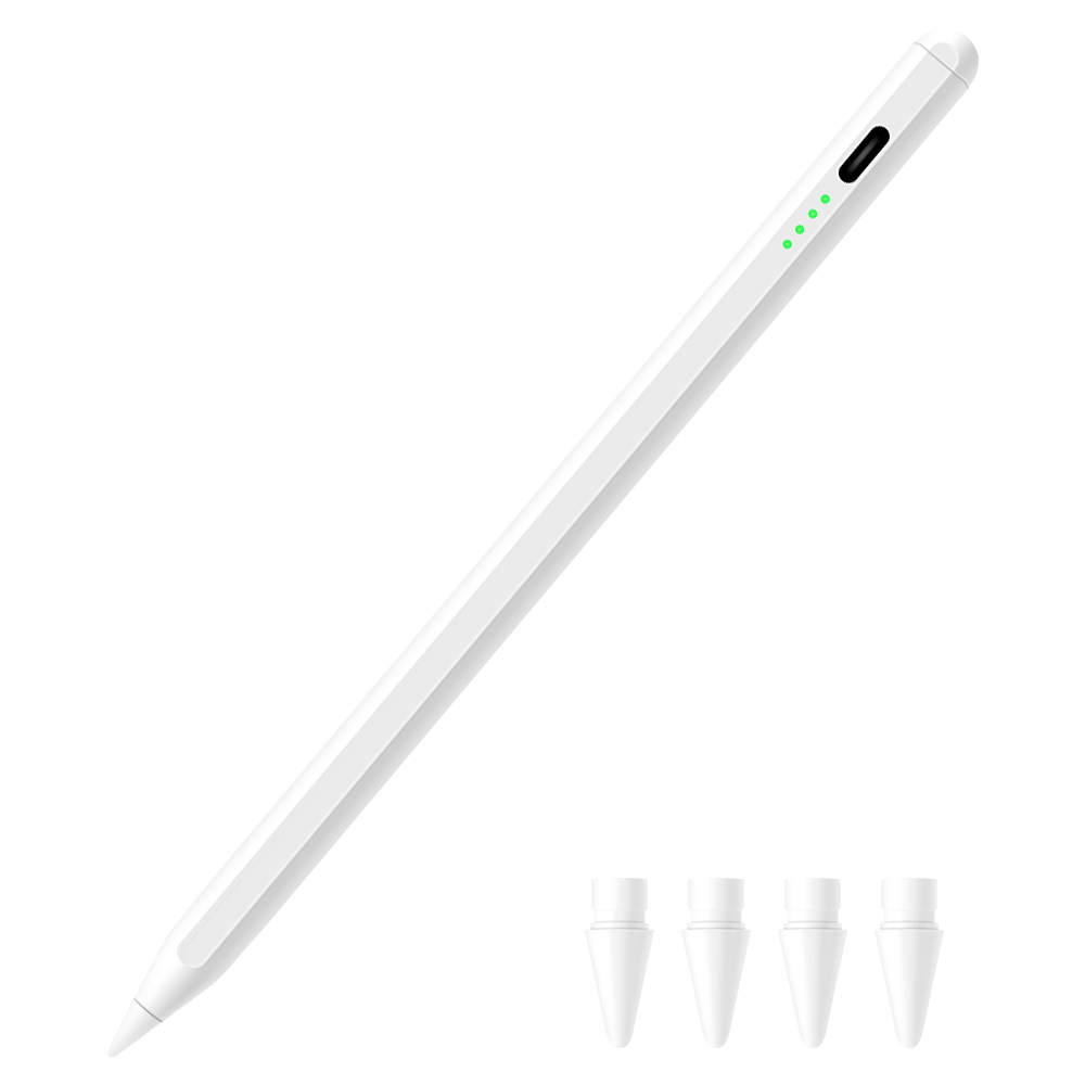 【交換ペン先4個付き】iPad タッチペン スタイラスペン 残量表示 iPad ペンシル iPad Air iPad Pro デジタルペン 傾き感知 パームリジェクション 誤動作防止 |  | 01