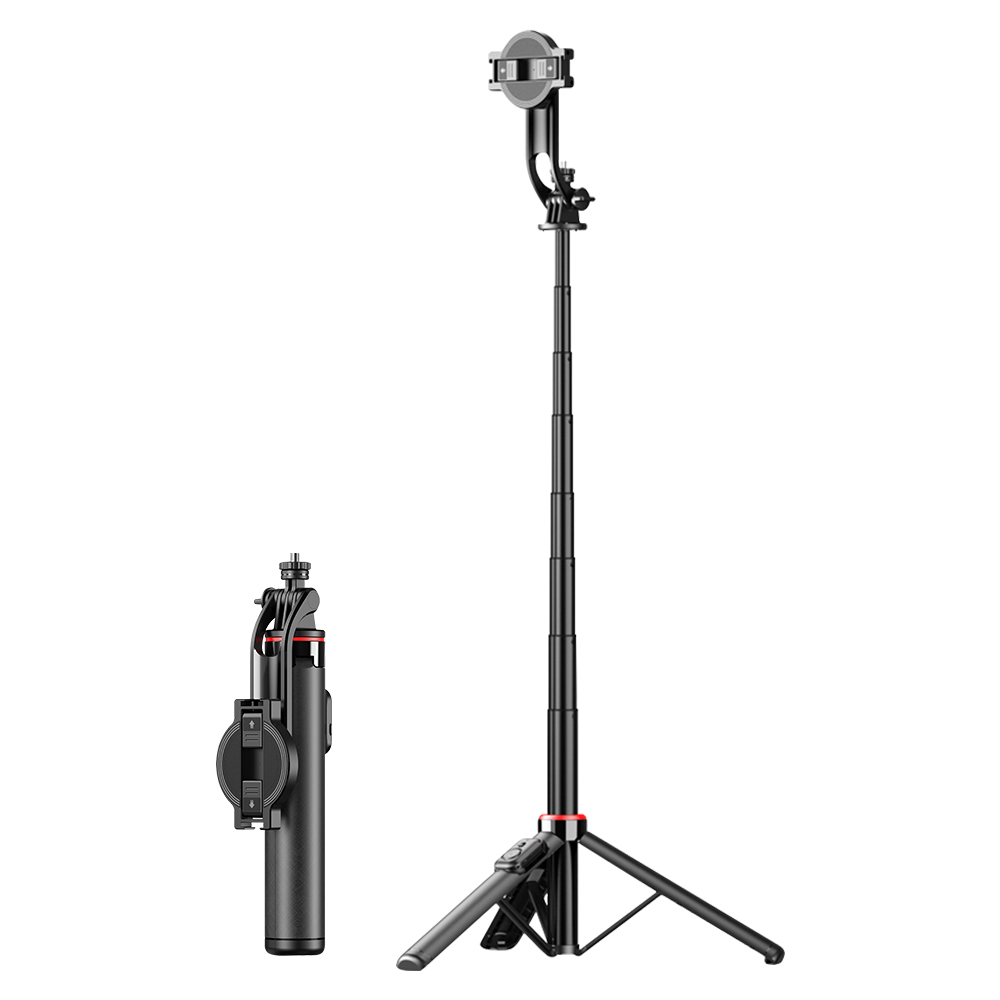 マグネット式 自撮り棒 三脚付き Magsafe対応 スマホ三脚 セルカ棒 最高130cm 7段階伸縮 360度回転 リモコン スマホクリップ付属 折り畳み式 三脚スタンド |  | 01