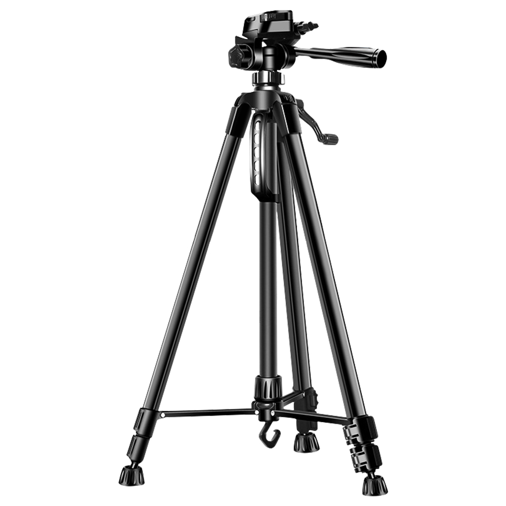 三脚 スマホスタンド ビデオカメラ スマホ三脚 3WAY雲台 デジタル一眼レフ 最高140cm 3段階伸縮 360度回転 リモコン 折り畳み式 自撮り棒 収納袋付き |  | 01