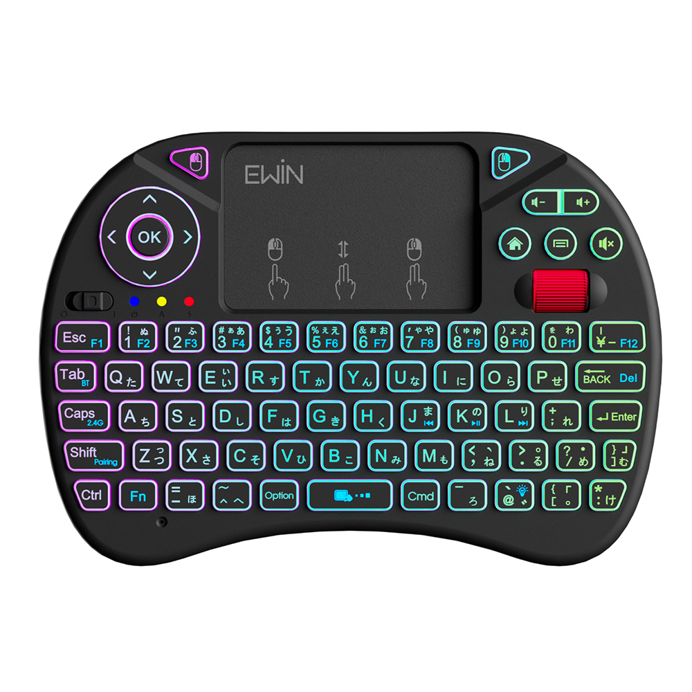 【iOS専用】ミニ キーボード Bluetooth&2.4GHz 日本語配列 ワイヤレスキーボード タッチパッド搭載 8色バックライト iPhone/iPad/Mac対応 Type-C充電式 |  | 01