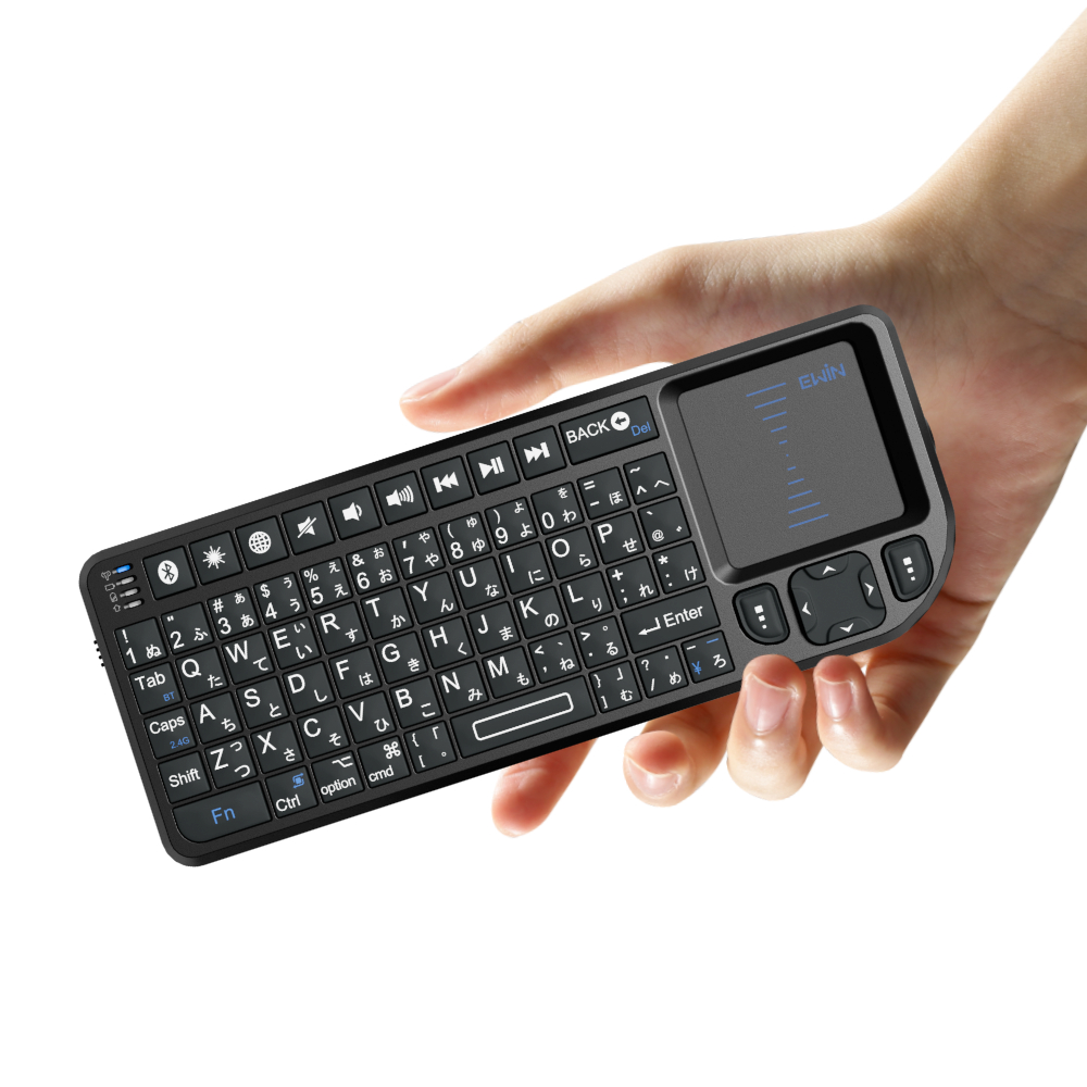 ミニ キーボード iPad/iPhone/Mac対応 Bluetooth&2.4GHz 日本語配列 ワイヤレスキーボード タッチパッド搭載 バックライト マウスセット一体型 |  | 01