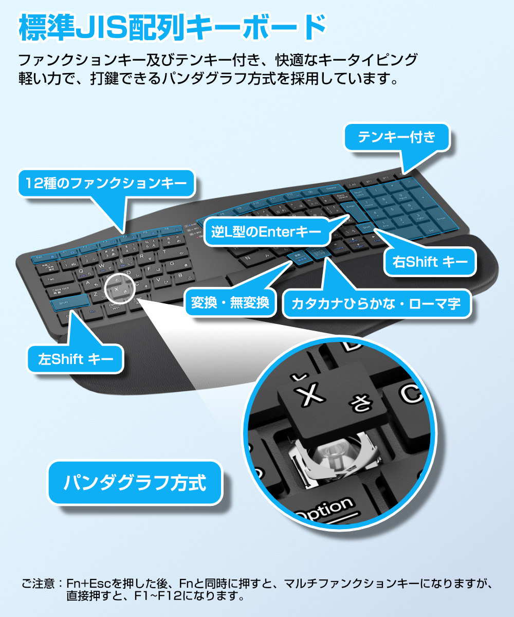 Logitech Bluetooth/ワイヤレス エルゴノミクスキーボード エルゴノミクス キーボード Bluetoothキーボード 2.4Ghz+Bluetooth両