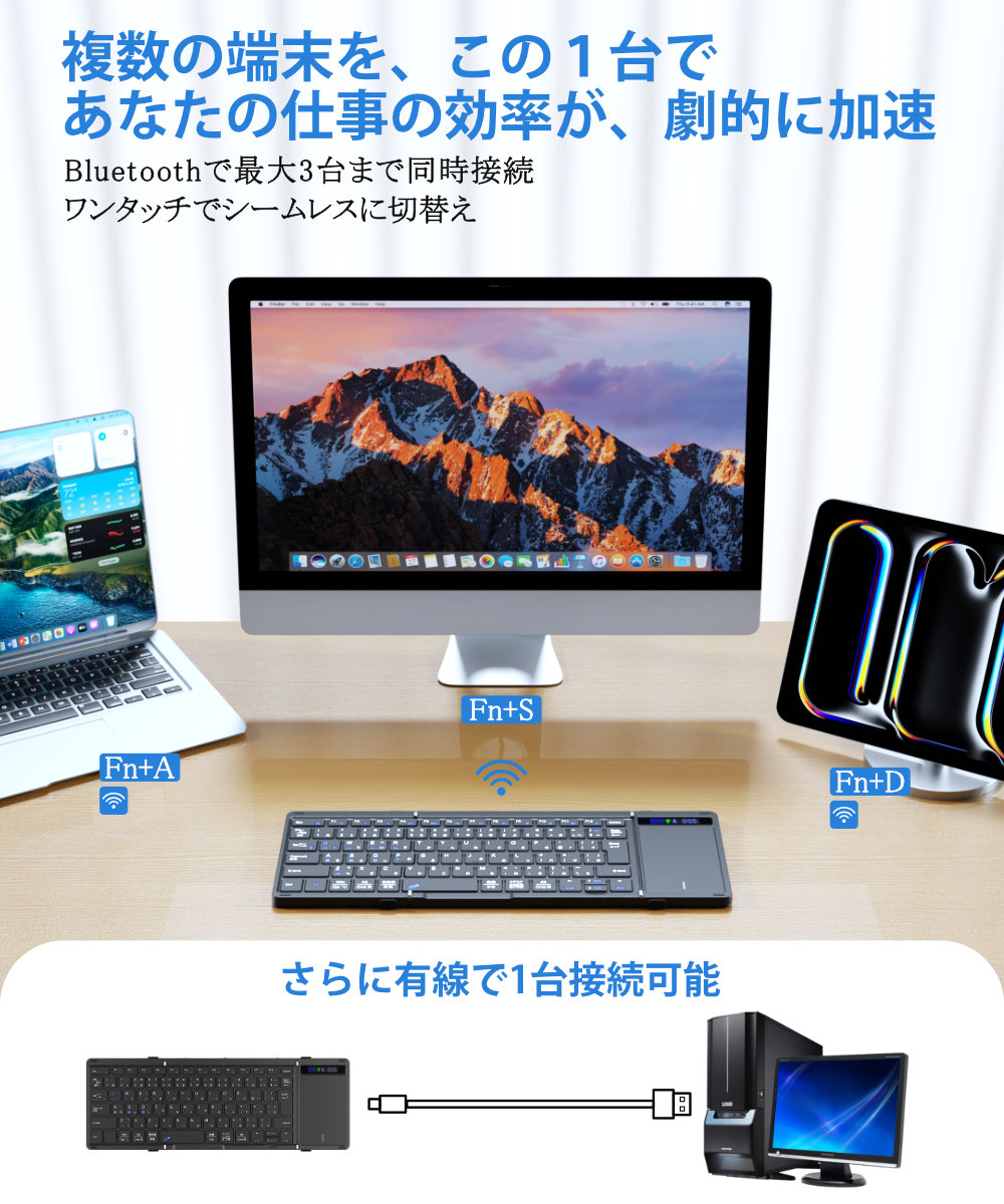 ipad折りたたみキーボード