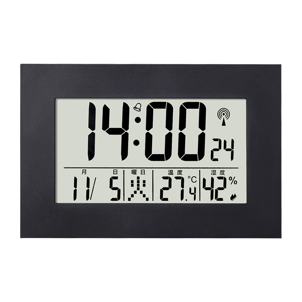 電波時計 デジタル 置き時計 湿度計 温度計 目覚まし時計 おしゃれ 壁掛け スタンド付き クロック 置時計 大音量 カレンダーアラーム スヌーズ 置掛兼用 |  | 01
