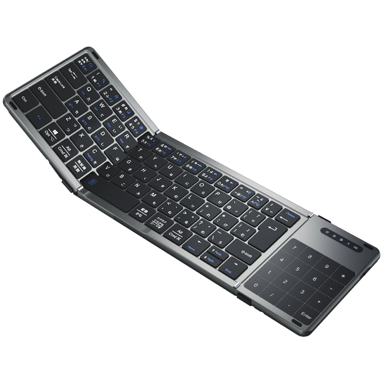 Ewin 折りたたみ キーボード Bluetooth 日本語配列 タッチパッド＆テンキー付き ワイヤレスキーボード iOS Android Windows Mac 三つ折り Type-C充電式 |  | 01