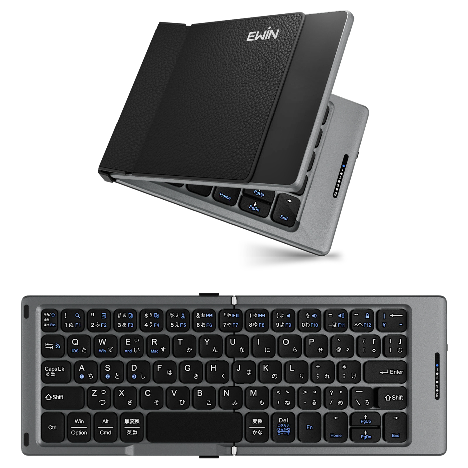 折りたたみキーボード Bluetooth 日本語配列 ワイヤレスキーボード iOS Android Window Mac対応 ブルートゥース キーボード Type-C USB充電 小型 タブレット |  | 01