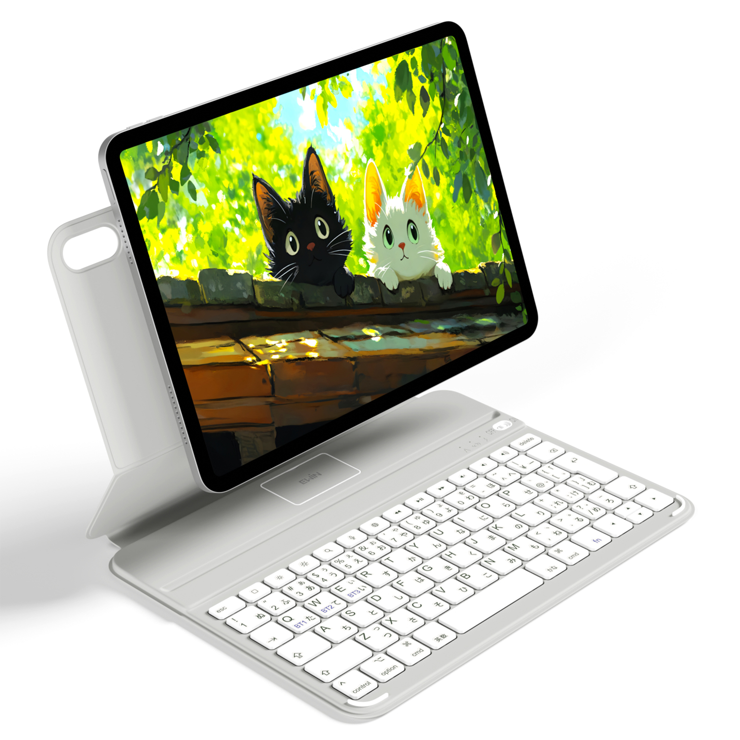 iPad A16 第11世代 第10世代 キーボード付きケース 日本語配列 iPad Air 11インチ M3 M2 iPad Air 10.9インチ 一体型 Bluetooth キーボード ボタン電池式 極軽量 | EWIN | 03