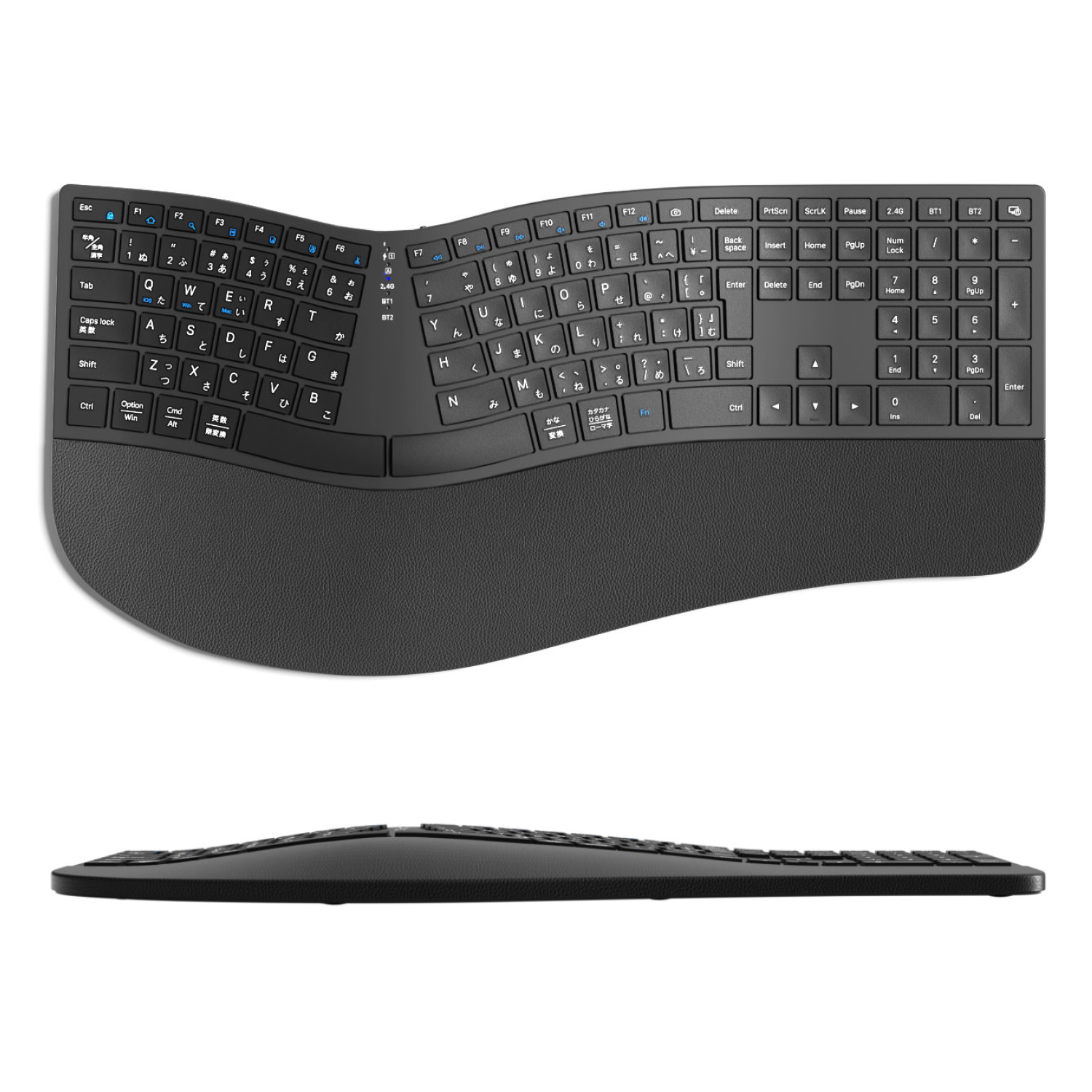 Bluetooth&2.4GHz両対応 エルゴノミクス キーボード 日本語配列 Bluetoothキーボード 3台同時接続 ワイヤレスキーボード テンキー付き 左右分離型 人間工学 |  | 01