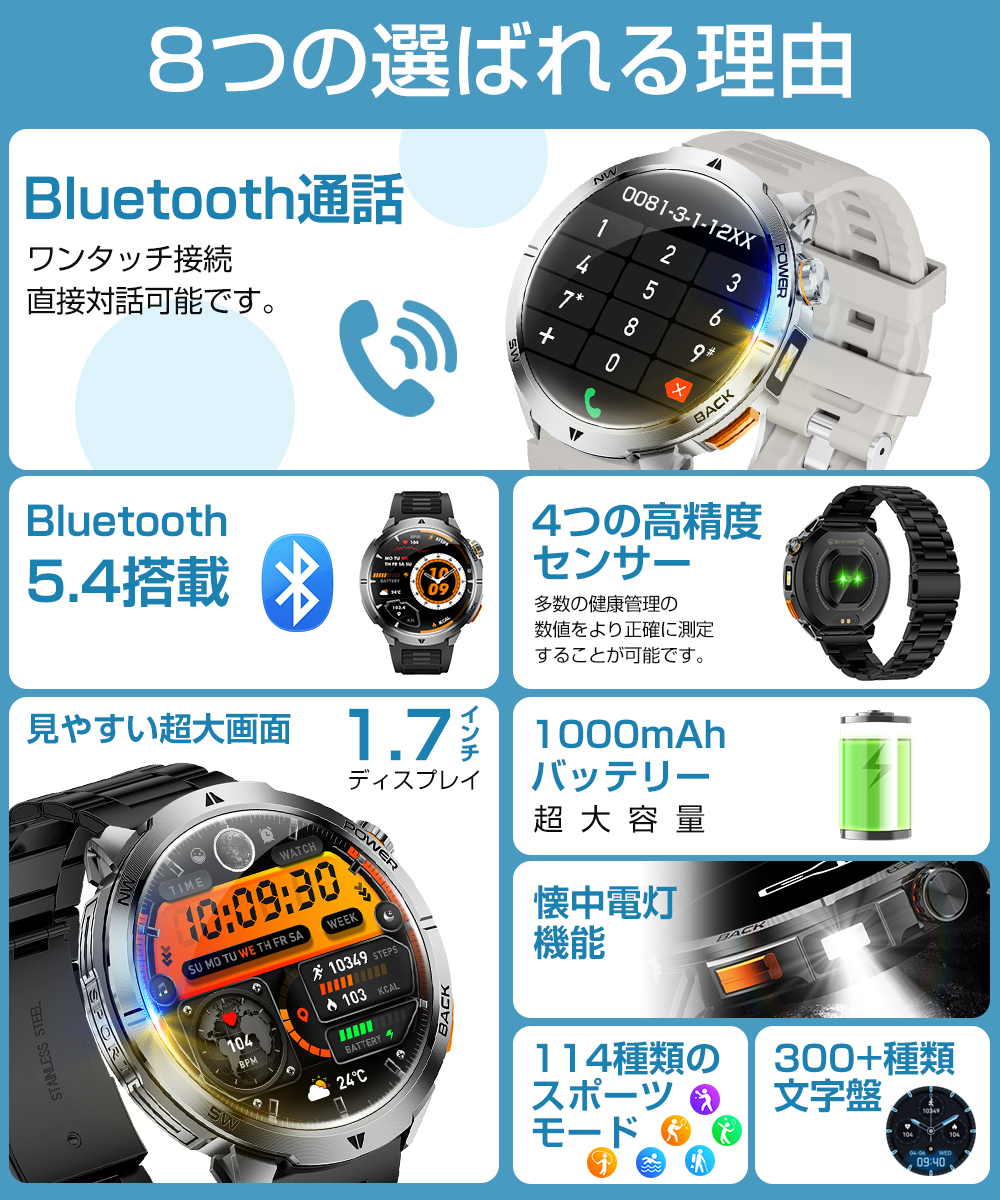 スマートウォッチ bluetooth通話