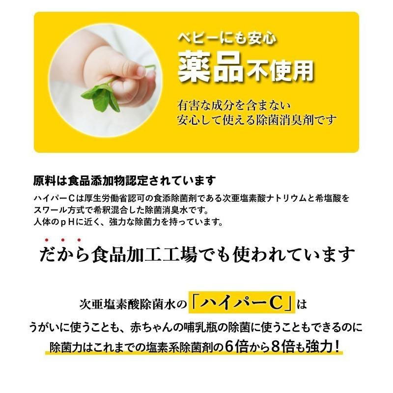 次亜塩素酸水 200ppm コロナウイルス対策 除菌剤 業務用 除菌力99.9% ウイルス対策 除菌 日本製 感染予防 (ハイパーC  20リットル＋空スプレーボトル5本付き)