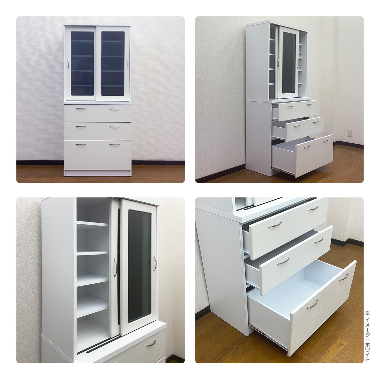 キャビネット181cm（ホワイト）