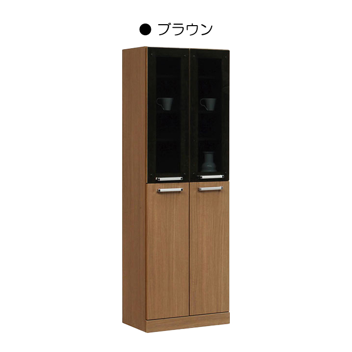 国産 食器棚 フリーボード 幅60cm 完成品 日本製 キッチン収納 ダイニングボード 高さ180cm 木製 ブラウン｜taiho-kagu