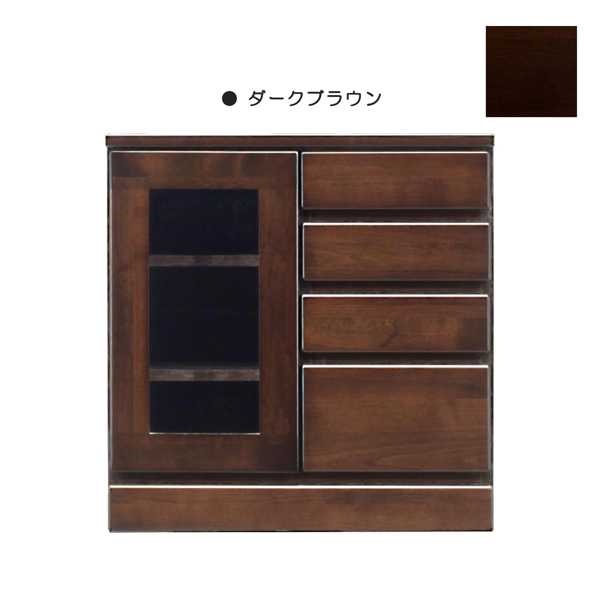 テレビ台 TV台 ローボード ガラス扉 幅60cm 高さ61cm 収納家具 テレビボード デッキ収納 国産 リビング収納 木製 天然目 木目 完成品 アルダー材 リビングボードの通販