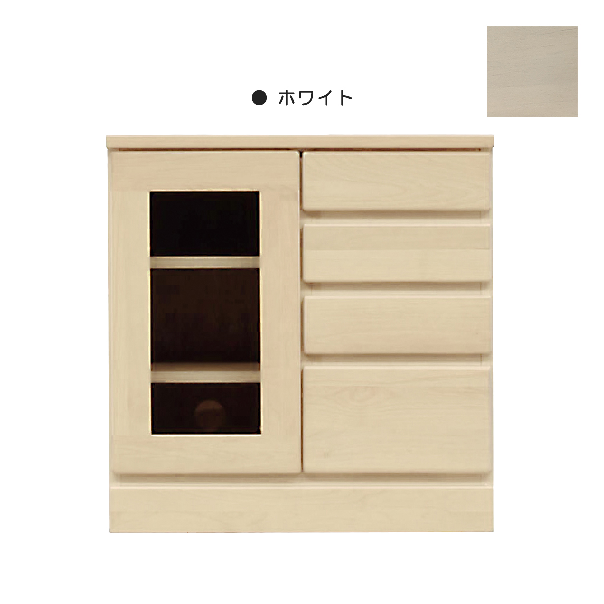 テレビ台 TV台 ローボード ガラス扉 幅60cm 高さ61cm 収納家具 テレビボード デッキ収納 国産 リビング収納 木製 天然目 木目 完成品 アルダー材 リビングボードの通販