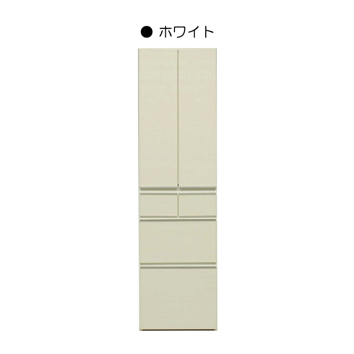 食器棚 幅50cm 完成品 ダイニングボード キッチン収納 キッチンボード ハイタイプ 隙間家具 国産 ホワイト｜taiho-kagu