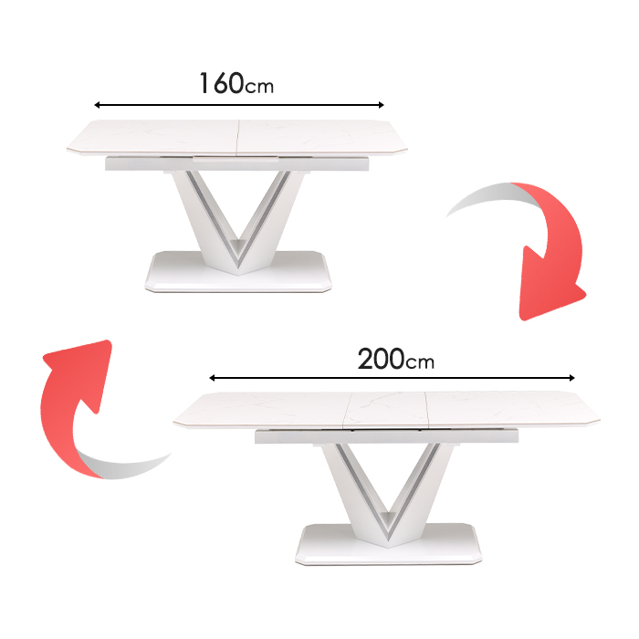 【新品 送料込み】 ダイニング 7点セット 幅160cm 幅200cm セラミック天板 大理石調 6人掛け 伸長 伸張 テーブル ハイバック ブラック 【P1611404038】(58916円)