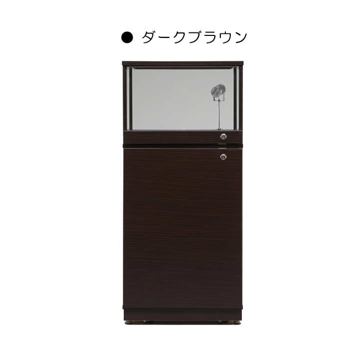 幅55cm コレクションケース ショーケース ロータイプ 高さ123cm 完成品 木製シート貼り ダークブラウン :2140310020a:大宝家具