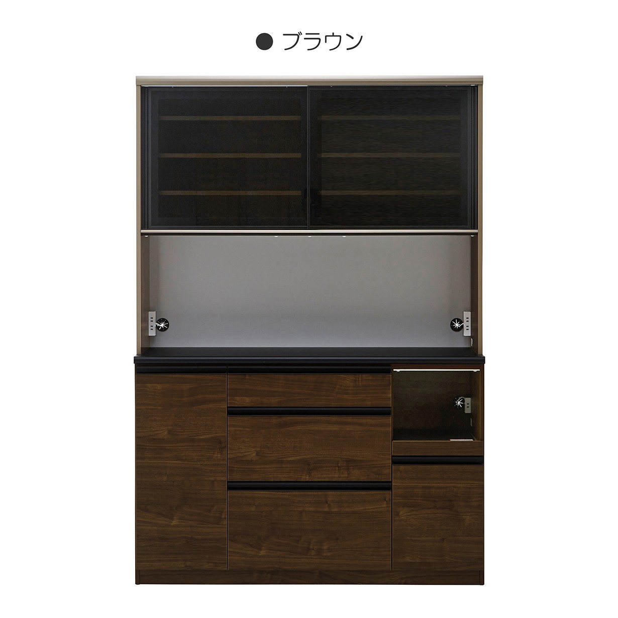 キッチンボード オープンタイプ 食器棚 幅140cm 日本製 ハイグロス