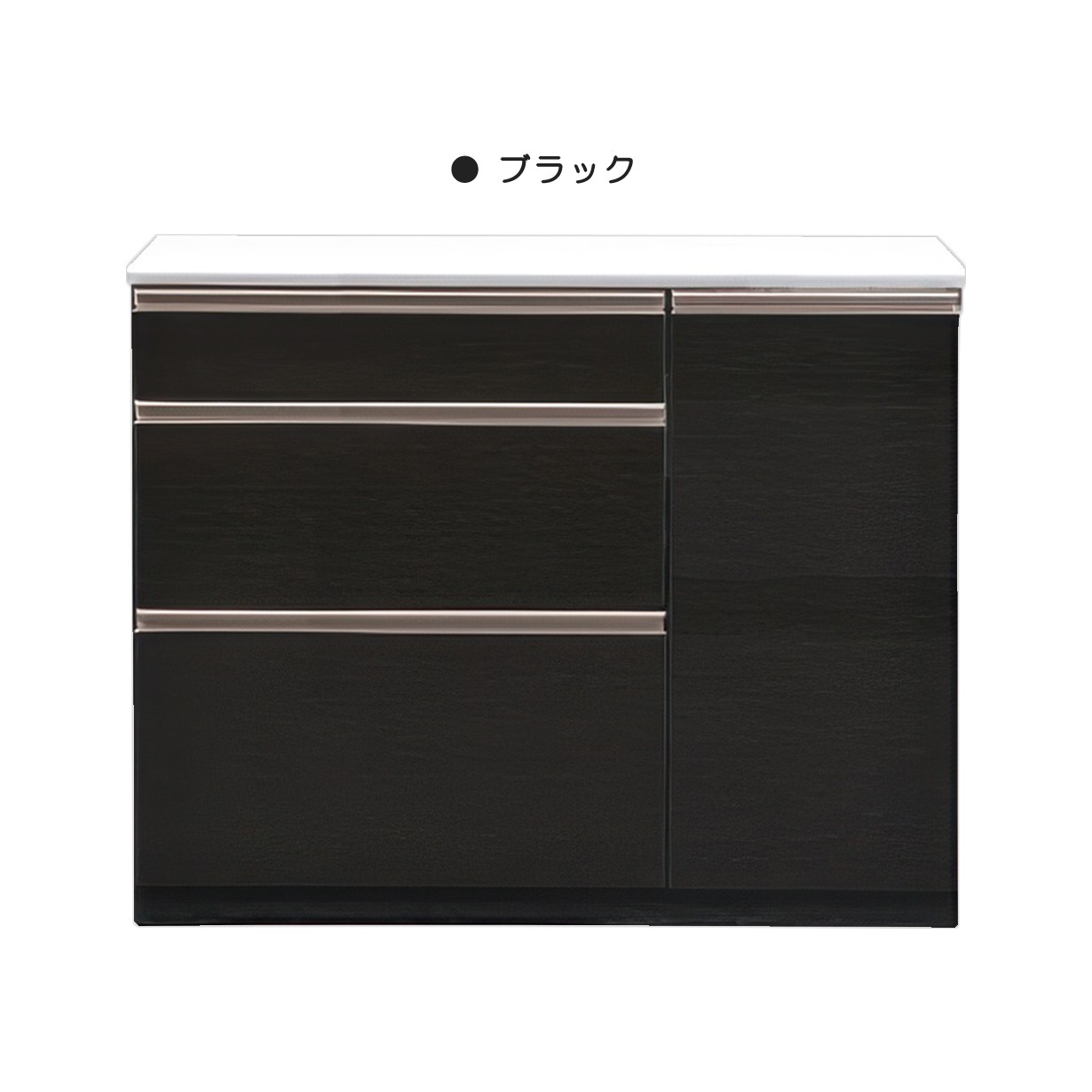 キッチンカウンター 完成品 日本製 幅120cm 高さ90cm 引き出し 扉付き