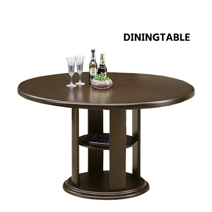 ダイニングテーブル 単品 丸 丸型 幅120cm 丸テーブルのみ 棚付き 4人