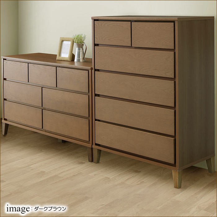 チェスト タンス ローチェスト たんす 木製 おしゃれ 衣装ケース 洋服タンス 3段 幅80cm ダークブラウンの画像
