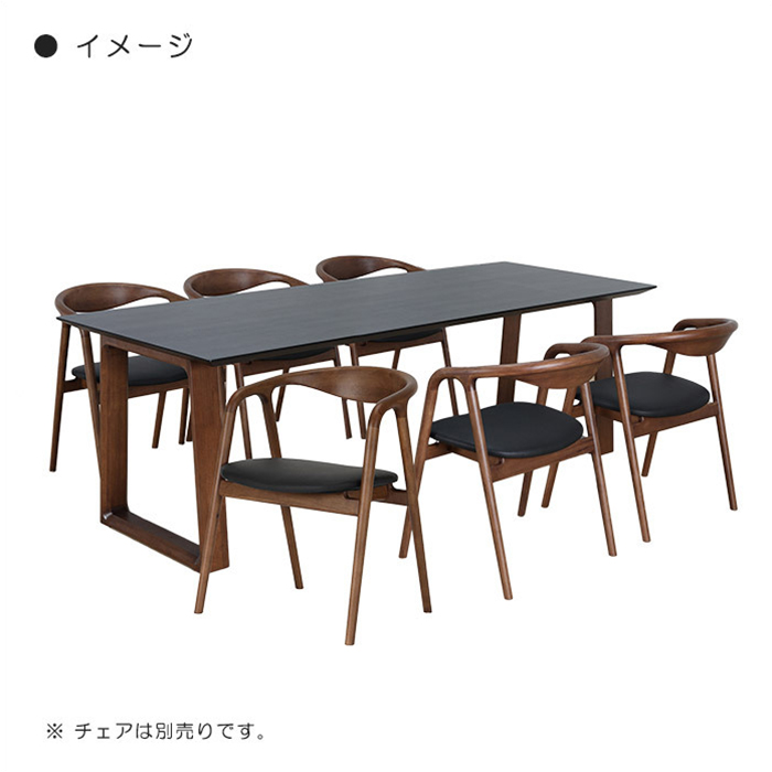 幅180cm ダイニングテーブル テーブル 6人掛け メラミン化粧板天板 抗ウイルス ミディアムブラウン(天板ブラック)｜taiho-kagu｜09