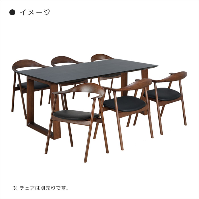 幅180cm ダイニングテーブル テーブル 6人掛け メラミン化粧板天板 抗ウイルス ラバーウッド ブラック(天板ホワイト)｜taiho-kagu｜10