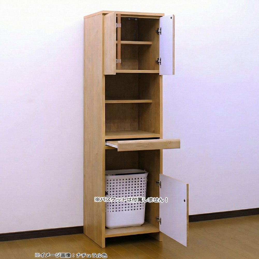 浴室棚 ランドリーラック 幅60cm 完成品 サニタリー収納 スリム 白