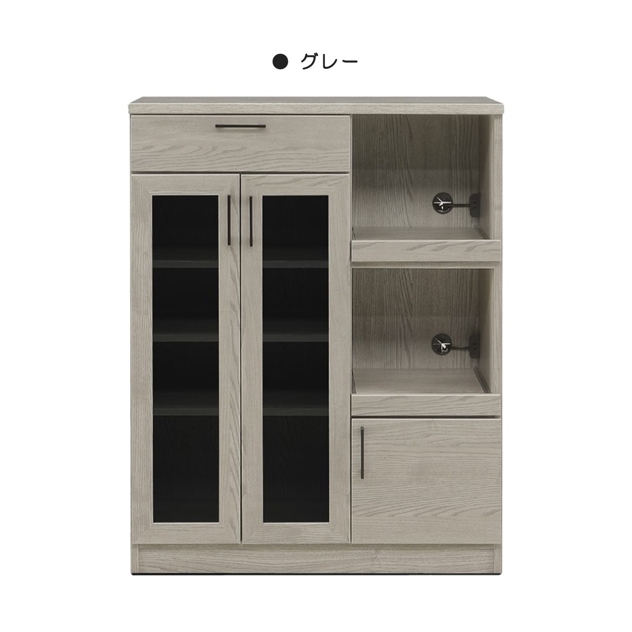 レンジ台 完成品 日本製 幅90cm コンパクト キッチンカウンター レンジボード キッチン収納 一人暮らし グレー