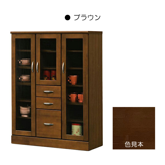 食器棚 為し終える品 幅90珊 御厨子所納める 赤銅色 キッチンカウンター-家具、インテリア