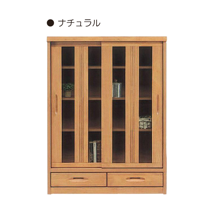仕入れ 本棚 書棚 引き戸 完成品 幅90cm リビングボード 収納 ガラス扉 モダン ミドルタイプ ナチュラル 