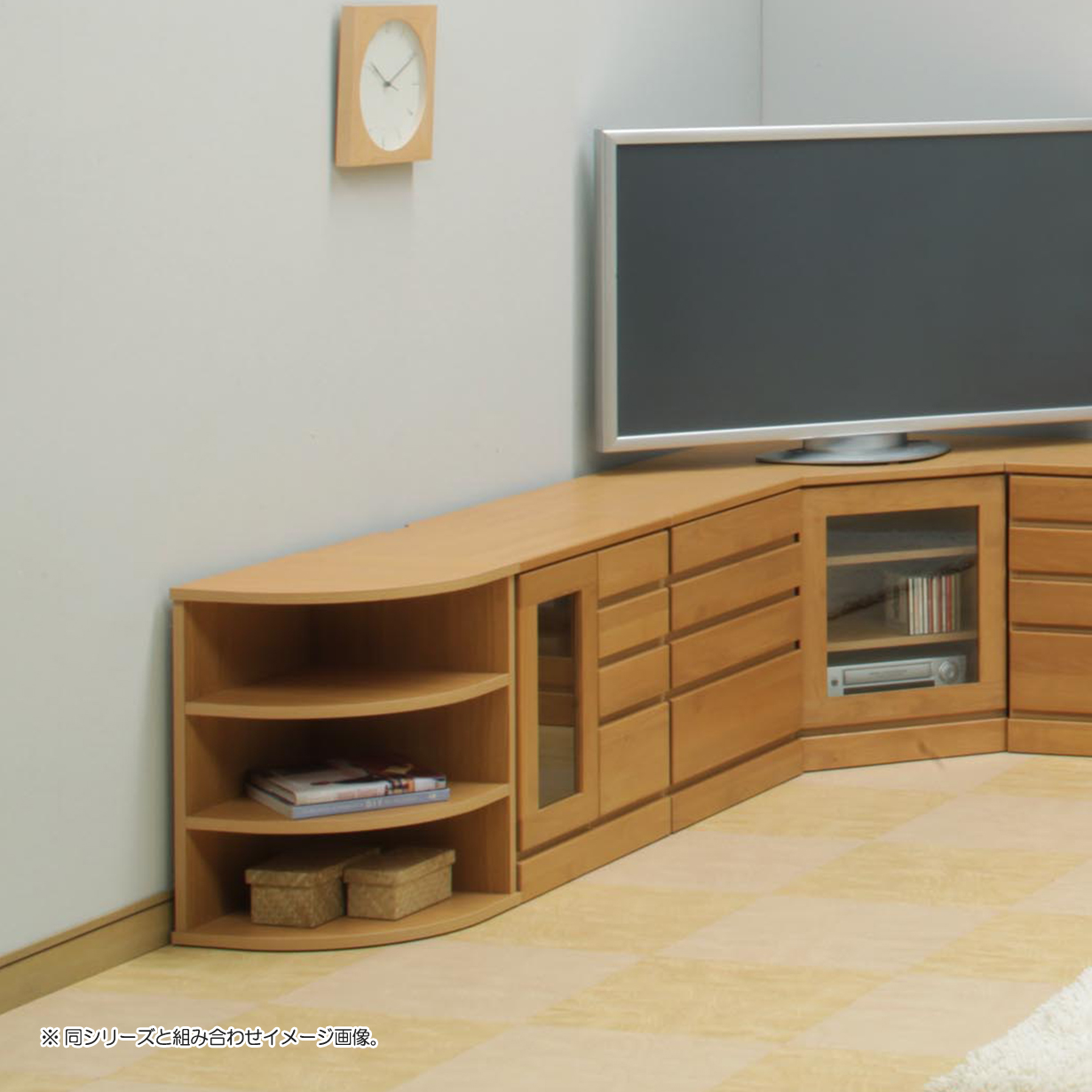 コーナー家具　シェルフ　棚 コーナーラック ラック 飾り棚 オープンラック 幅43cm 3段 高さ61cm