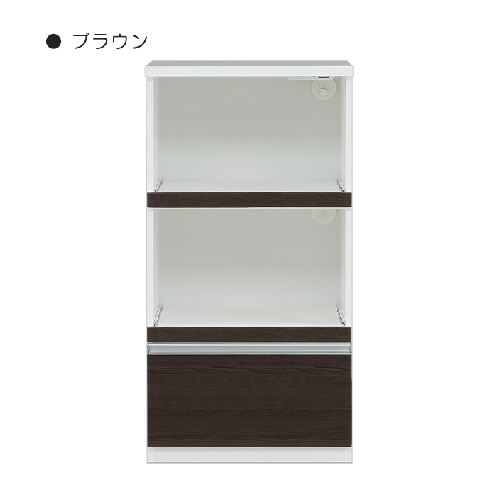 幅60cm レンジボード レンジ台 2段 引出しタイプ ミドル キッチンカウンター 2口コンセント 箱組引出し スライドカウンター 完成品 キッチン収納 モダン_2
