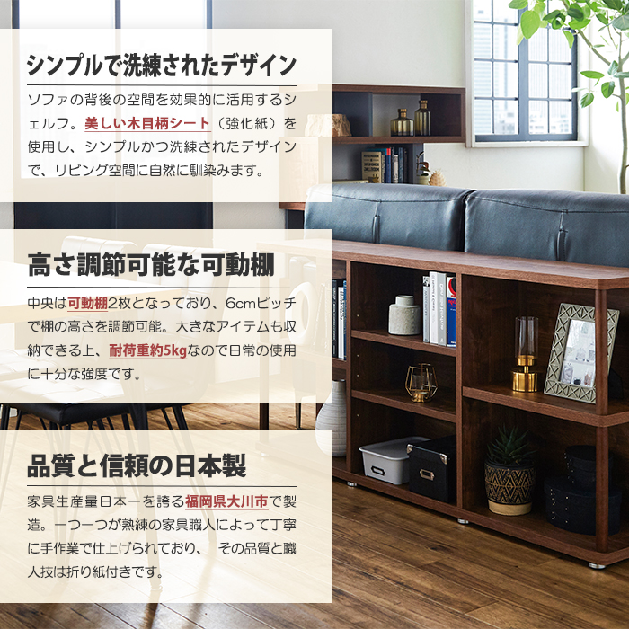 キャビネット オープンラック 背面シェルフ 壁面収納 仕切り棚