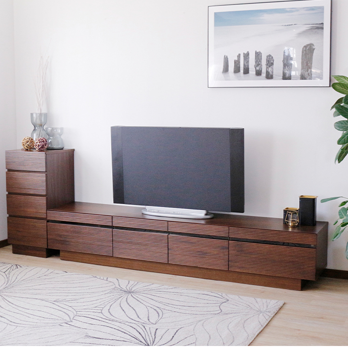 幅212cm TVボード テレビ台 ローボード テレビラック TV台 天然木 無垢 
