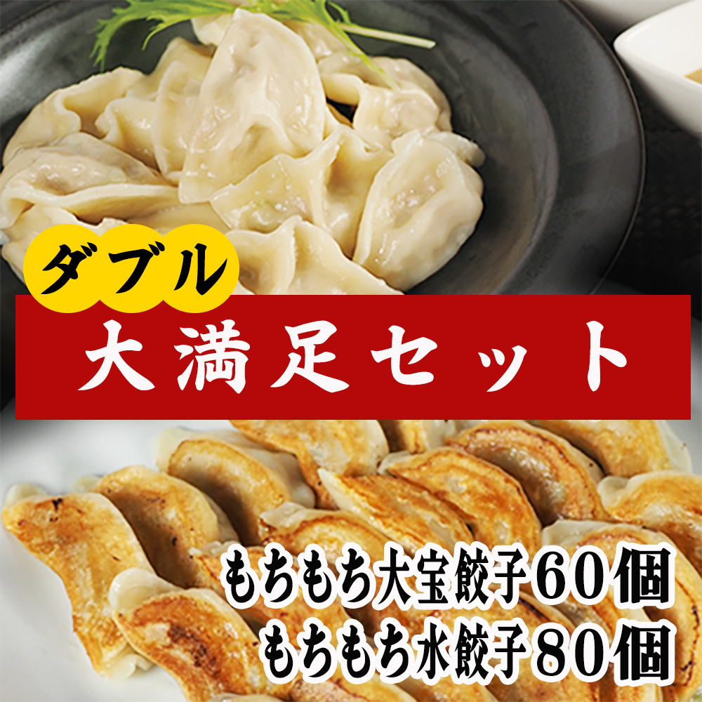 横浜大宝餃子 もちもち国産ジャンボ餃子60個×水餃子80個 ダブル大満足