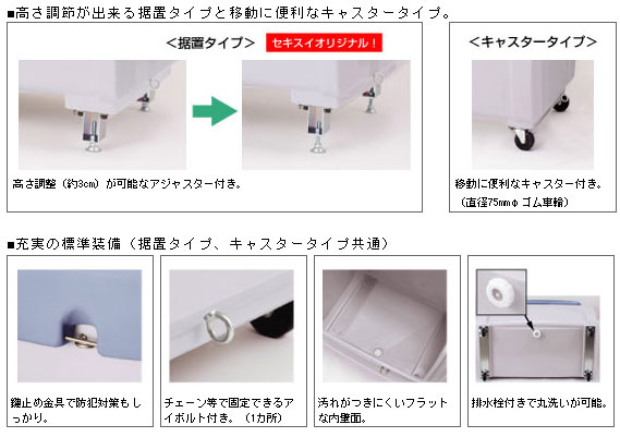 積水テクノ成型 ダストボックスＤＸ #800 キャスタータイプ【カラフル