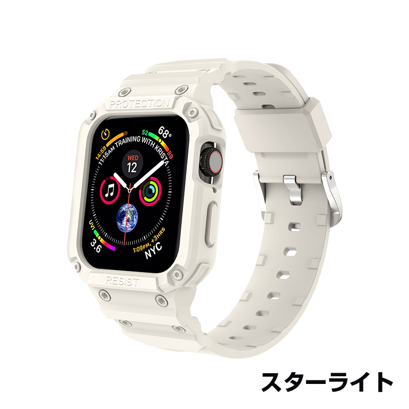 Apple Watch バンド バンパーケース付き 頑丈なTPUベルド 一体型 