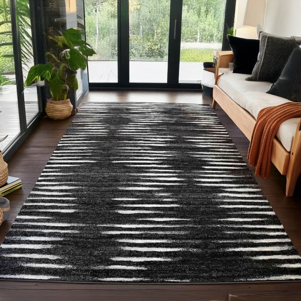 ラグ グレー ブラック 絨毯 3畳 160×230 cm 厚手 クールモダン